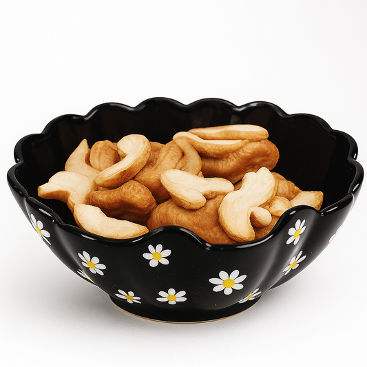 Daisy Bowl Black – Pack of 2 Floral Snack Bowls