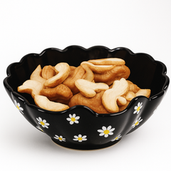 Daisy Bowl Black – Pack of 2 Floral Snack Bowls