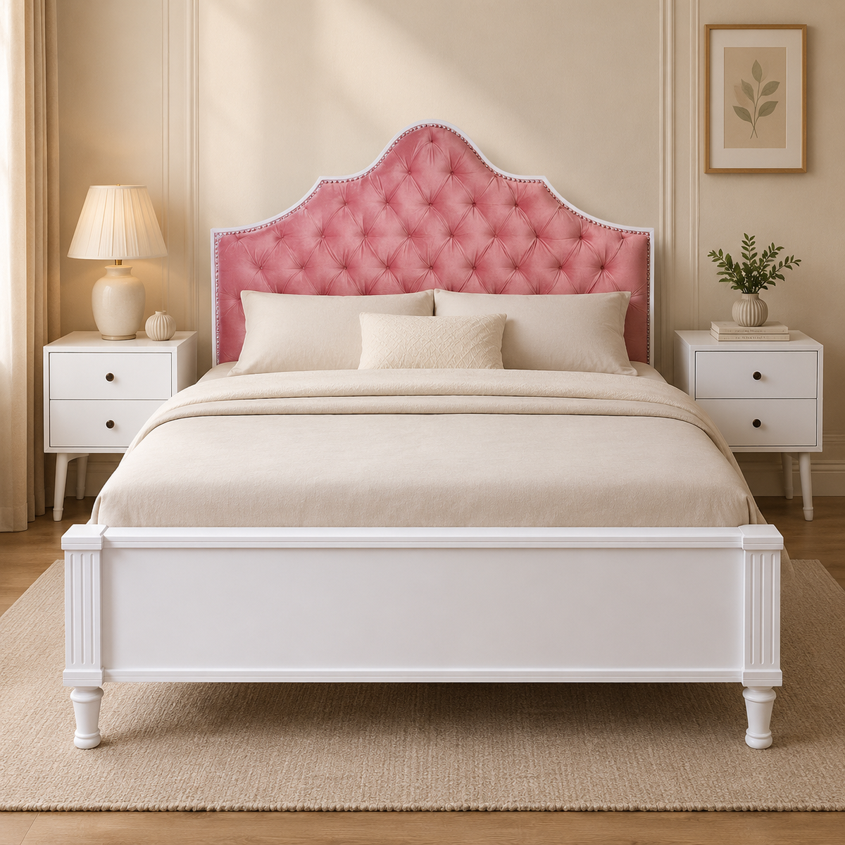 Ethereal Queen Bed with side table