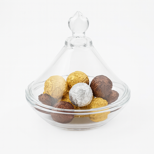 Deli Glassware Candy Jar 126.5mm (TG1078-5) – Premium Clear Glass Bowl with Lid