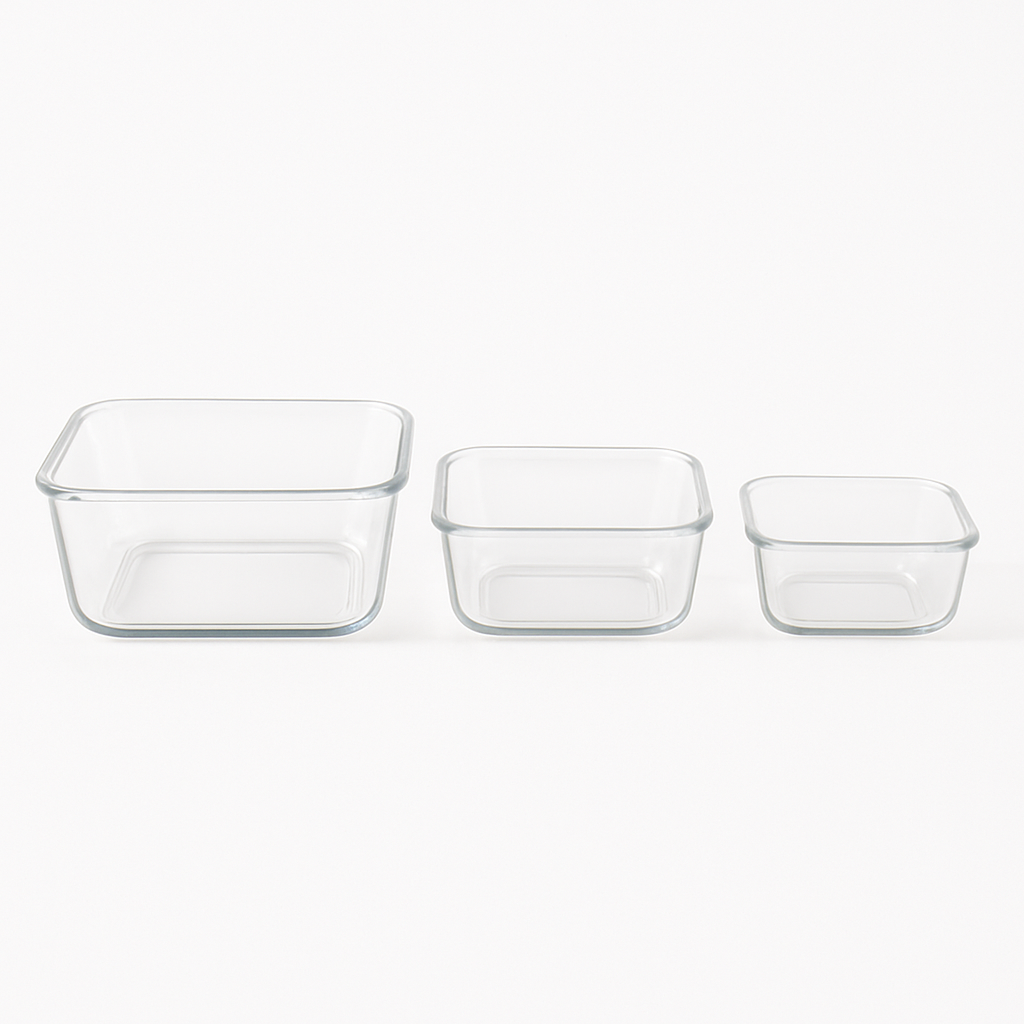 Deli Glassware 3-Piece Square Dish Set (EQ100/L3) – Oven & Microwave Safe
