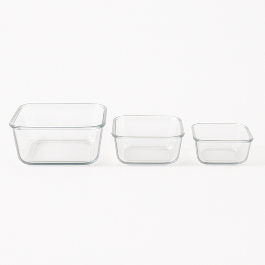 Deli Glassware 3-Piece Square Dish Set (EQ100/L3) – Oven & Microwave Safe