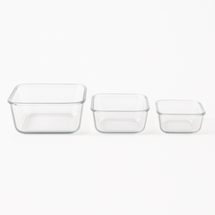 Deli Glassware 3-Piece Square Dish Set (EQ100/L3) – Oven & Microwave Safe