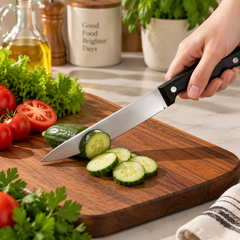 Black Chef Knife – Stainless Steel Kitchen Knife with Ergonomic Handle