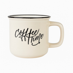 “Coffee Time” Ceramic Mug – Vintage Style Coffee & Tea Cup