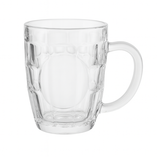 520 ml Large Heavy Glass Mug – Premium Clear Beverage Mug Set of 6 for Water, Juice, Lassi & Shakes