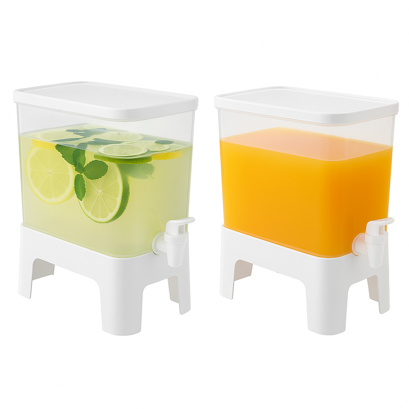 1Pc Juice Dispenser with Stand – Rectangular Beverage Container with Tap - Habitt