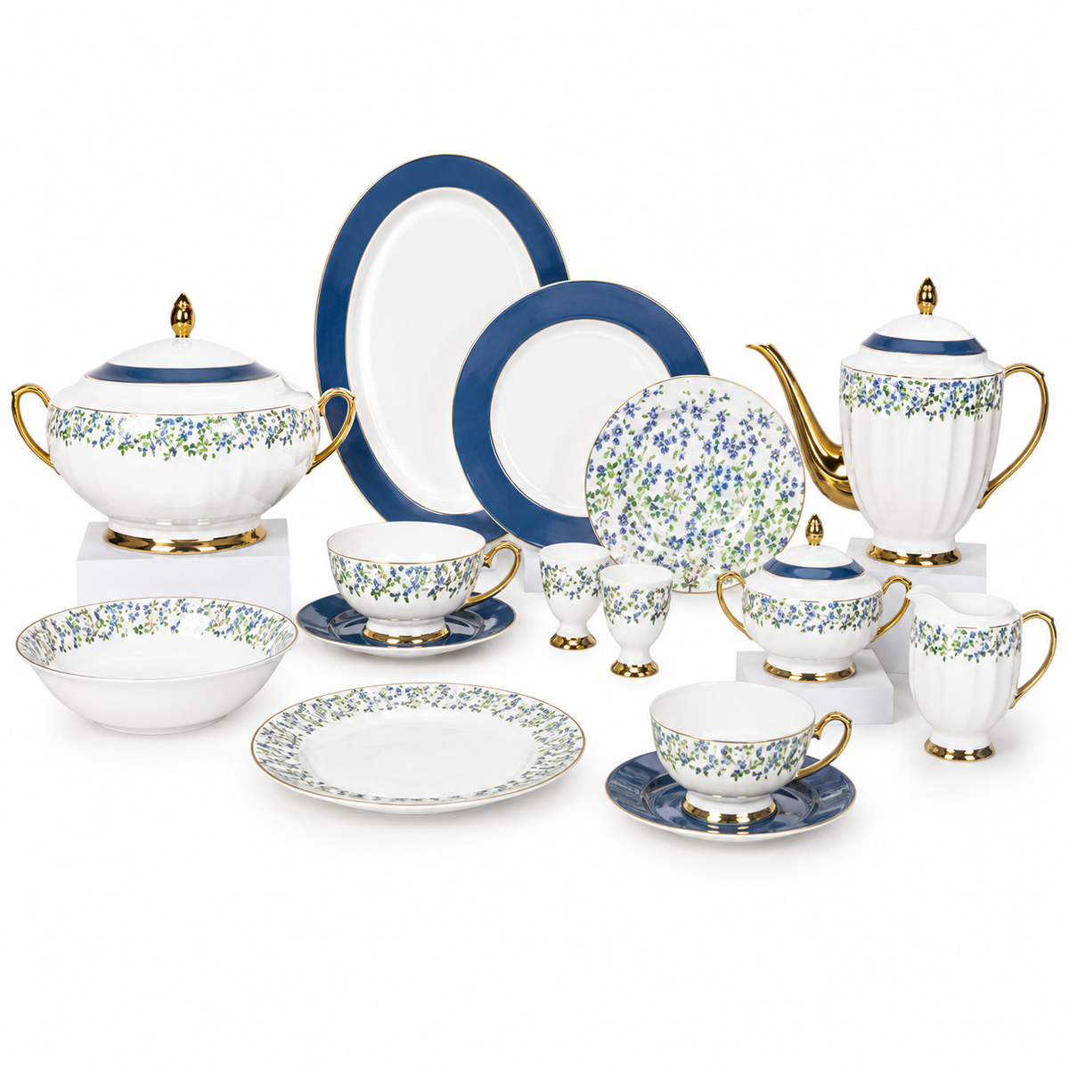 Elegant 65-Piece Dinner Set | Complete Dinnerware & Serving Collection