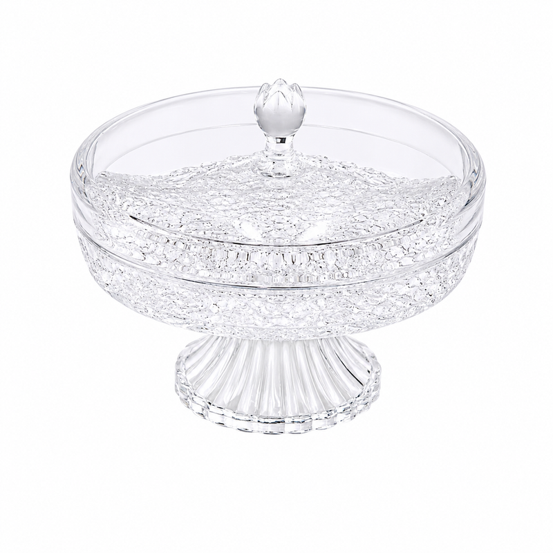 Crystal Dry Fruit Serving Dish with Stand – Small & Large