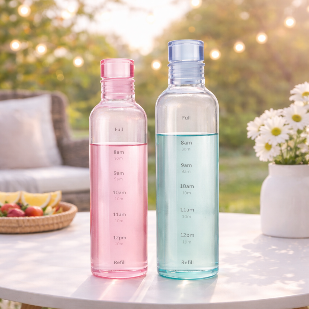 Water Bottle with Measurement Markings | 500ml, 750ml & 1000ml Reusable Hydration Bottle