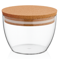 Jasmine Snack Bowl – Clear Serving Bowl with Natural Cork Lid