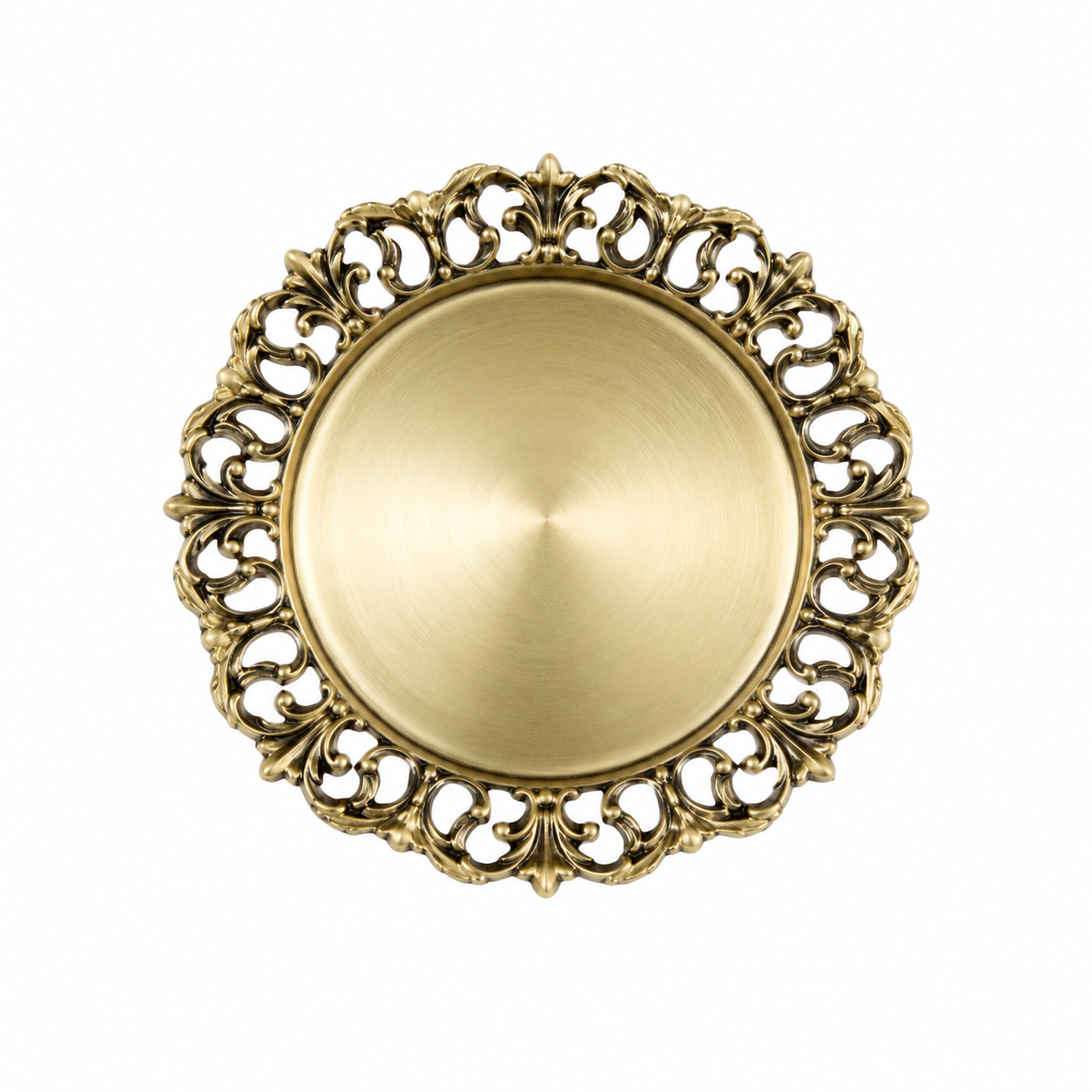 Deco-Platter Golden CNC Round Dish 13" – Luxury Decorative Serving Tray for Dining & Home Décor - Habitt