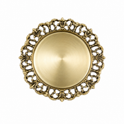 Deco-Platter Golden CNC Round Dish 13" – Luxury Decorative Serving Tray for Dining & Home Décor - Habitt