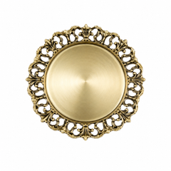 Deco-Platter Golden CNC Round Dish 13" – Luxury Decorative Serving Tray for Dining & Home Décor - Habitt
