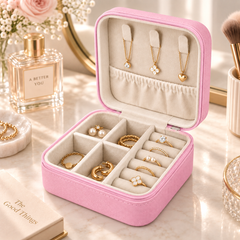 Mini Artificial Leather Jewelry Organizer –Pink