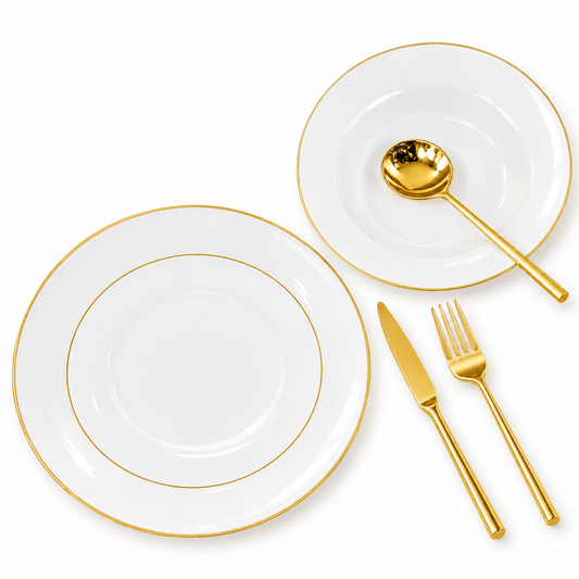 18 PCS Premium Dinner Plate Set – Complete Tableware Collection for Elegant Dining