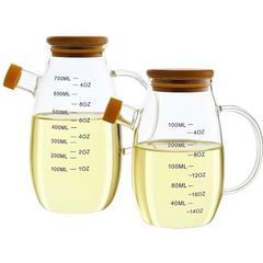 Premium Glass Oil Bottle with Wooden Lid – 850ml