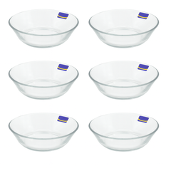 Clear Pressed-Glass Small Side Plate Set – 6 Pieces, 142 mm Diameter