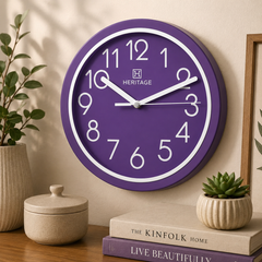 Heritage Wall Clock Fantasy – Purple Plastic Frame Edition