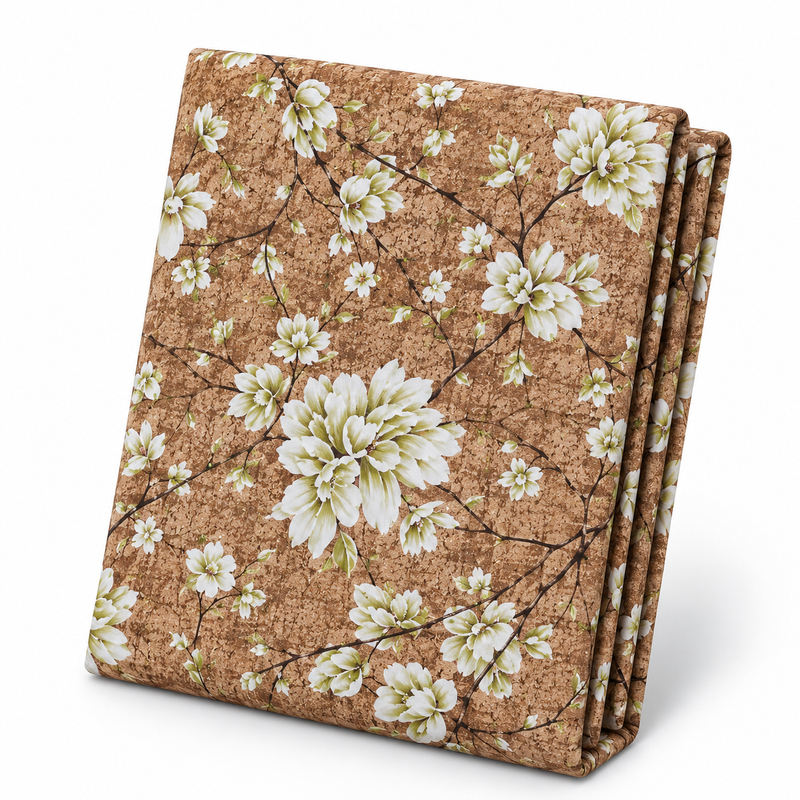 Earth-Tone Garden Print Double Bed Sheet – Elegant Floral Design