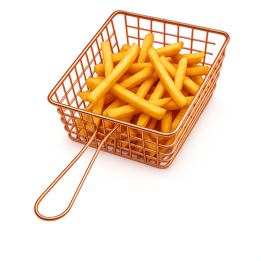 Fries Strainer – Small Flat Basket (Black | Silver | Copper)