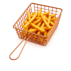 Fries Strainer – Small Flat Basket (Black | Silver | Copper)