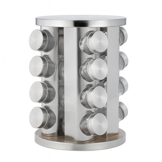 Round Glass Spice Rack – Rotating Kitchen Organizer (12pcs / 16pcs)