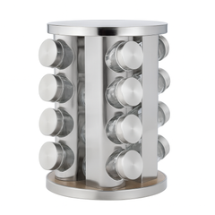 Round Glass Spice Rack – Rotating Kitchen Organizer (12pcs / 16pcs)