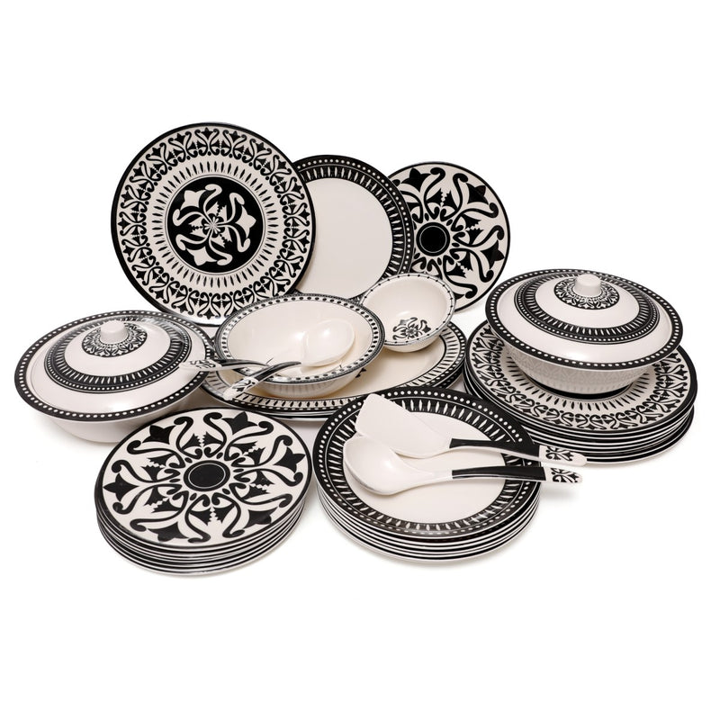 43PCS 8 Person Dinner Set Monochrome Black