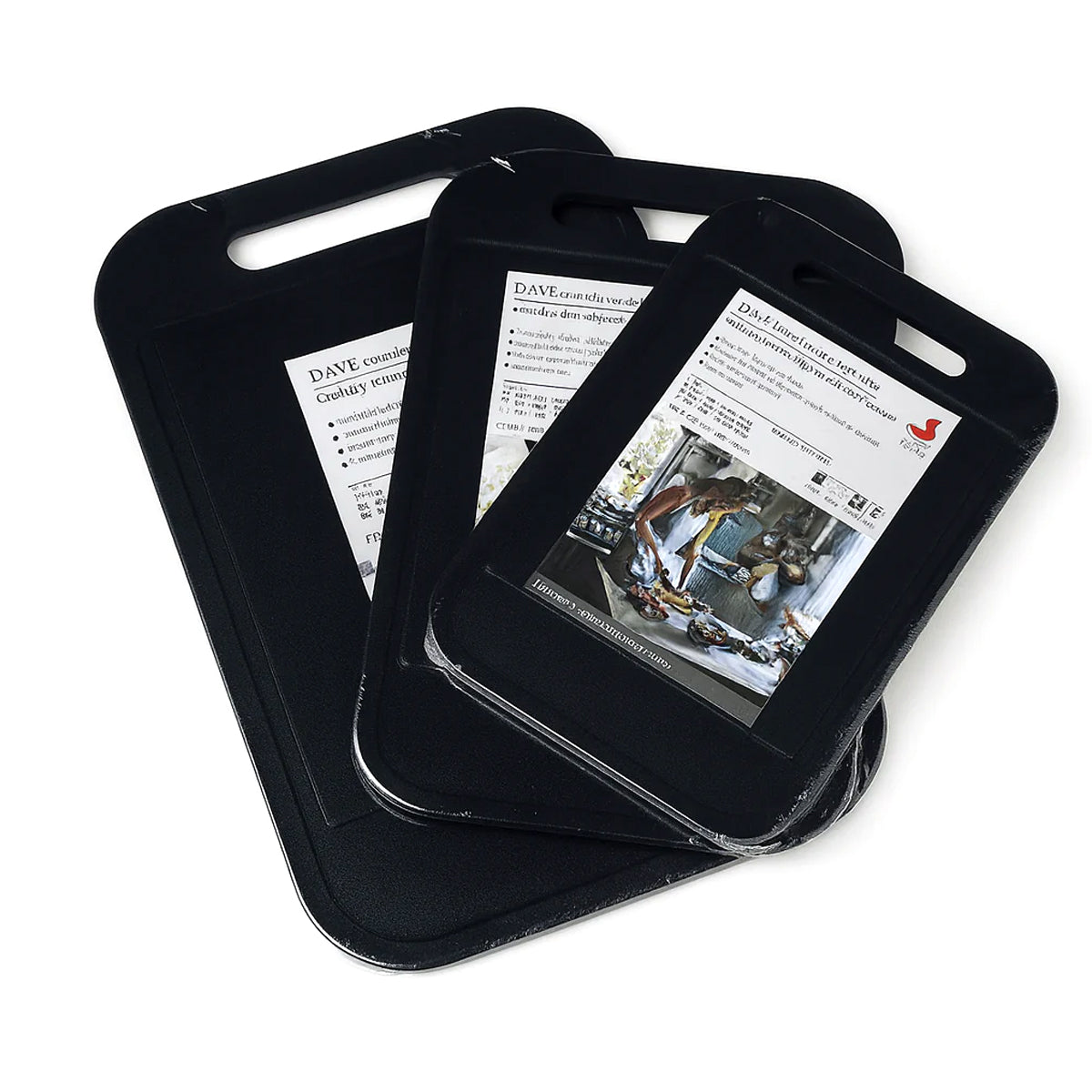 Black Cutting Board Set – Large, Medium & Small (40x27cm, 35x23cm, 29x20cm)