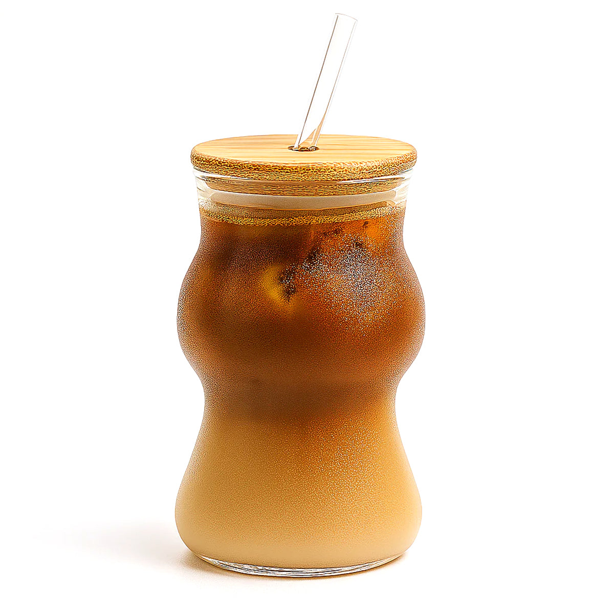 Glass Tumbler with Bamboo Lid & Straw – 450ml