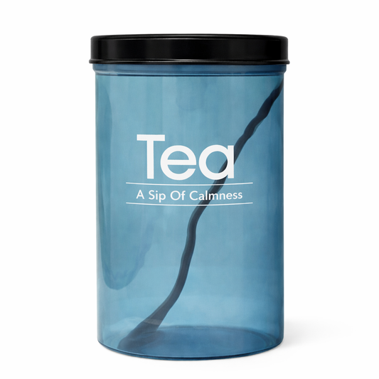 Kleeyo Blue Spice Storage Jar with Black Lid – Multipurpose Container for Coffee, Sugar, Tea & Kitchen Spices - Habitt