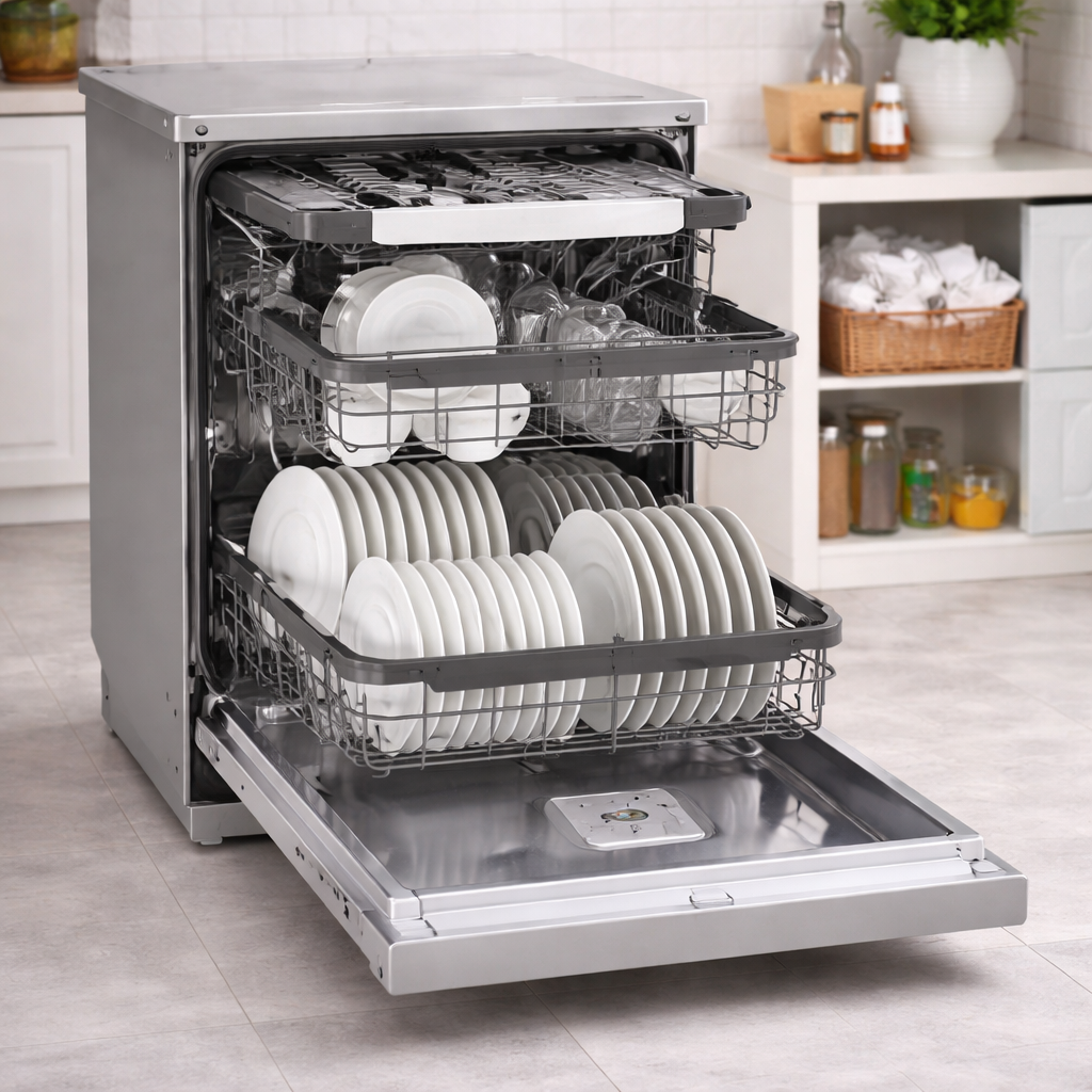 LG QuadWash™ Steam Dishwasher with EasyRack™ Plus & SmartThinQ™ – Premium Stainless Steel Finish (DFC435FP) - Habitt