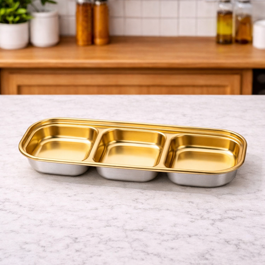 Golden 3 Partition Sauce Plate