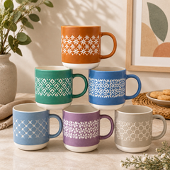 Assorted Colors & Design 350ml Ceramic Mug – Printed Coffee & Tea Mug