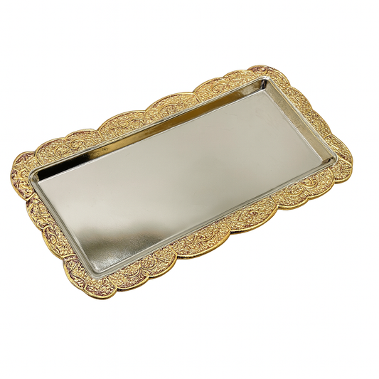 Long Wheat Design Tray – Elegant Rectangular Serving & Display Tray