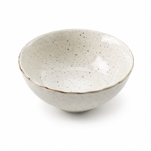 4.5-Inch Speckled Bowl – White & Black Modern Serving Bowl