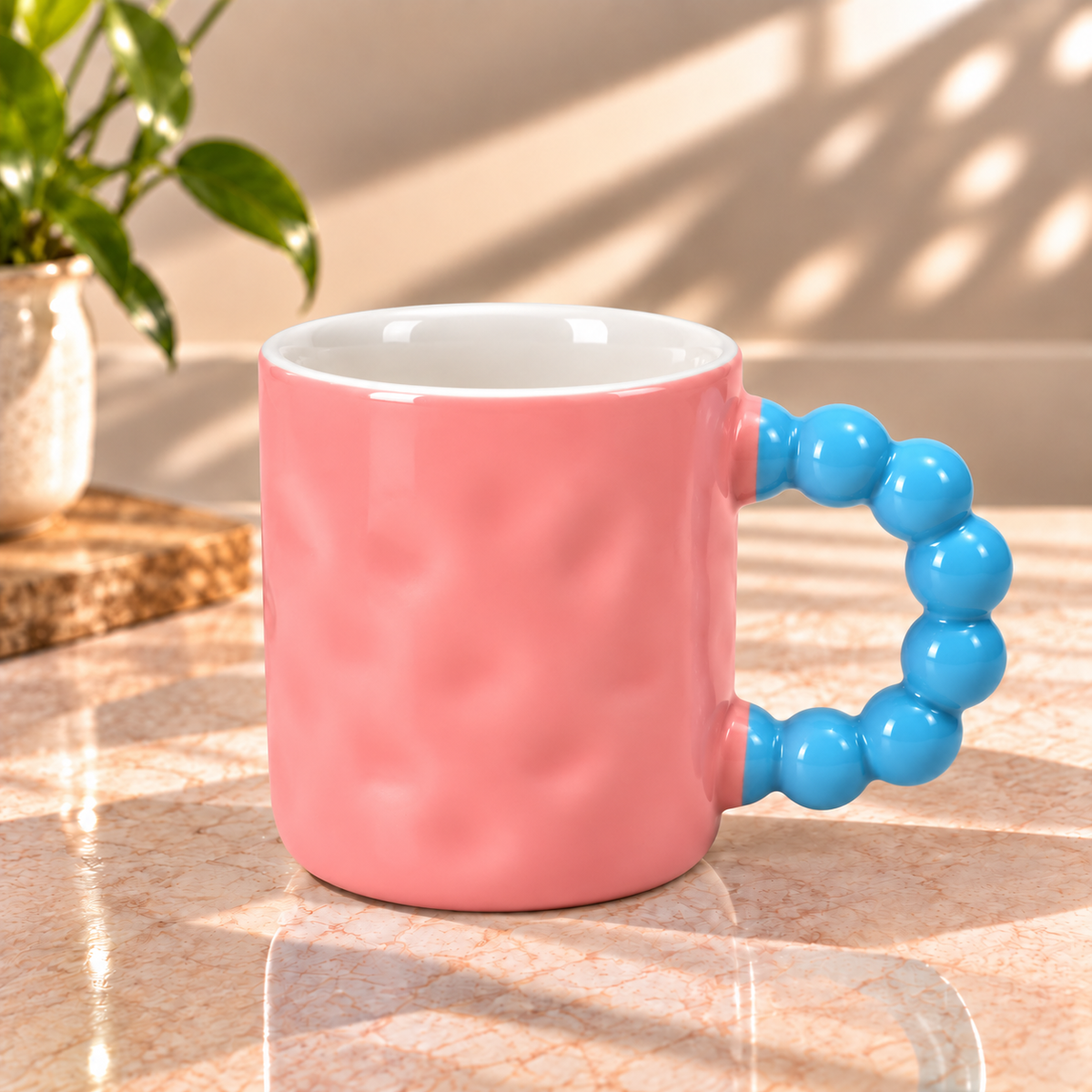 Colourful Bubble Handle Mug – Stylish Two-Tone Coffee & Tea Mug