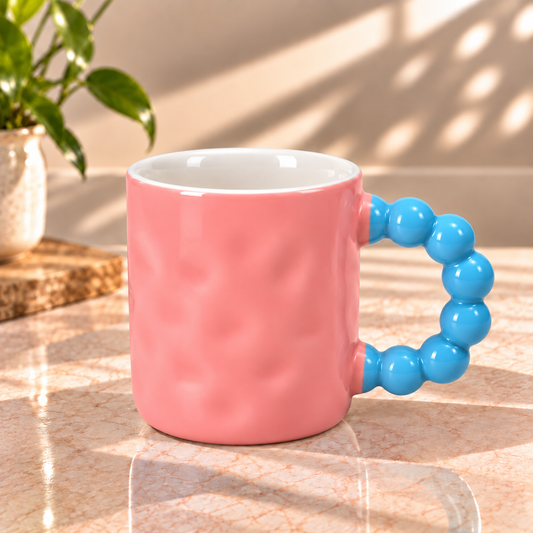 Colourful Bubble Handle Mug – Stylish Two-Tone Coffee & Tea Mug
