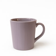 Ribbed Mauve Ceramic Mug – Elegant Textured Coffee & Tea Cup