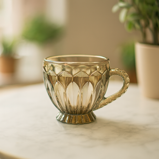 Premium Smoke Glass Cup Set – 205 ml (6 pcs)