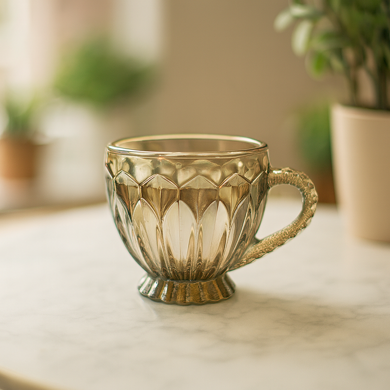 Premium Smoke Glass Cup Set – 205 ml (6 pcs) - Habitt