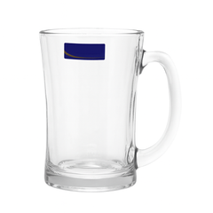 Wavy-Edge Clear Glass Juice Mug 380 ml with Handle – Set of 6 | Premium Textured Drinkware for Home &Café