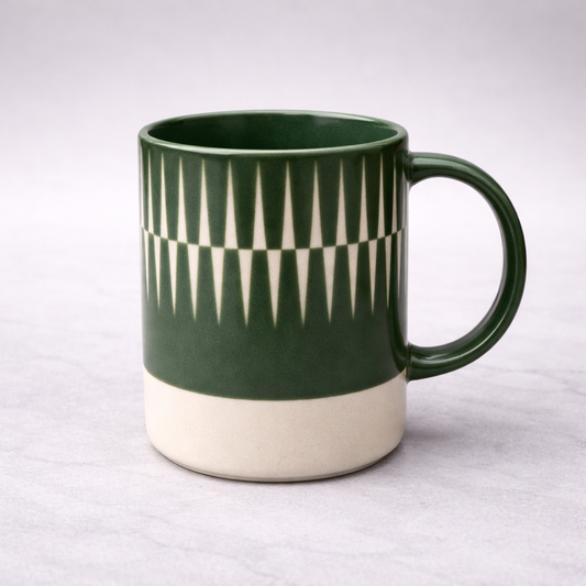 380ml Green Mug – Modern Pattern Coffee Mug - Habitt