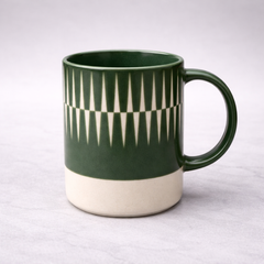 380ml Green Mug – Modern Pattern Coffee Mug - Habitt