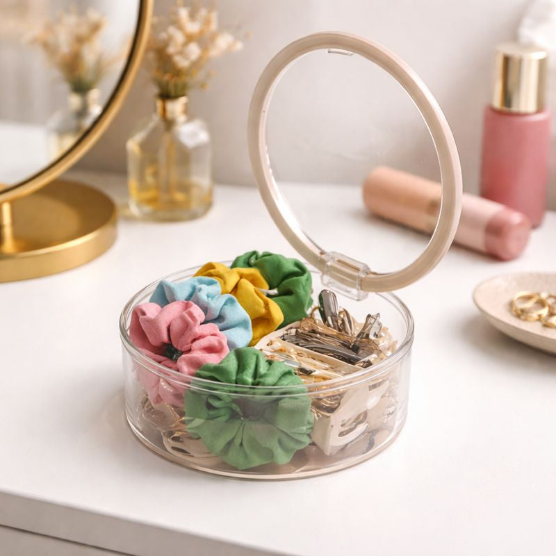 Simple Life Acrylic Round Storage Box with Lid - Habitt