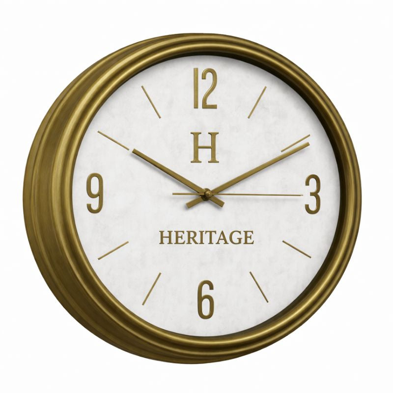 Rustic Gold Wall Clock – 14.5-Inch Modern Vintage Decorative Clock wit ...