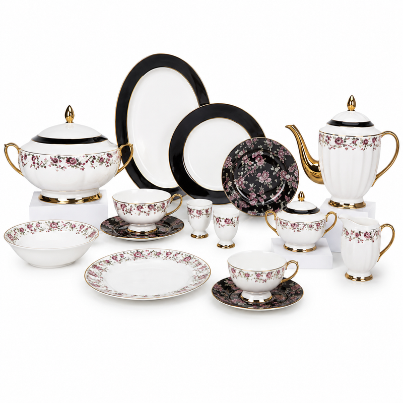 Premium 65-Piece Dinner Set | Elegant Complete Dinnerware & Serving Set