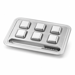6 PCS Stainless Steel Silver Ice Cube Set