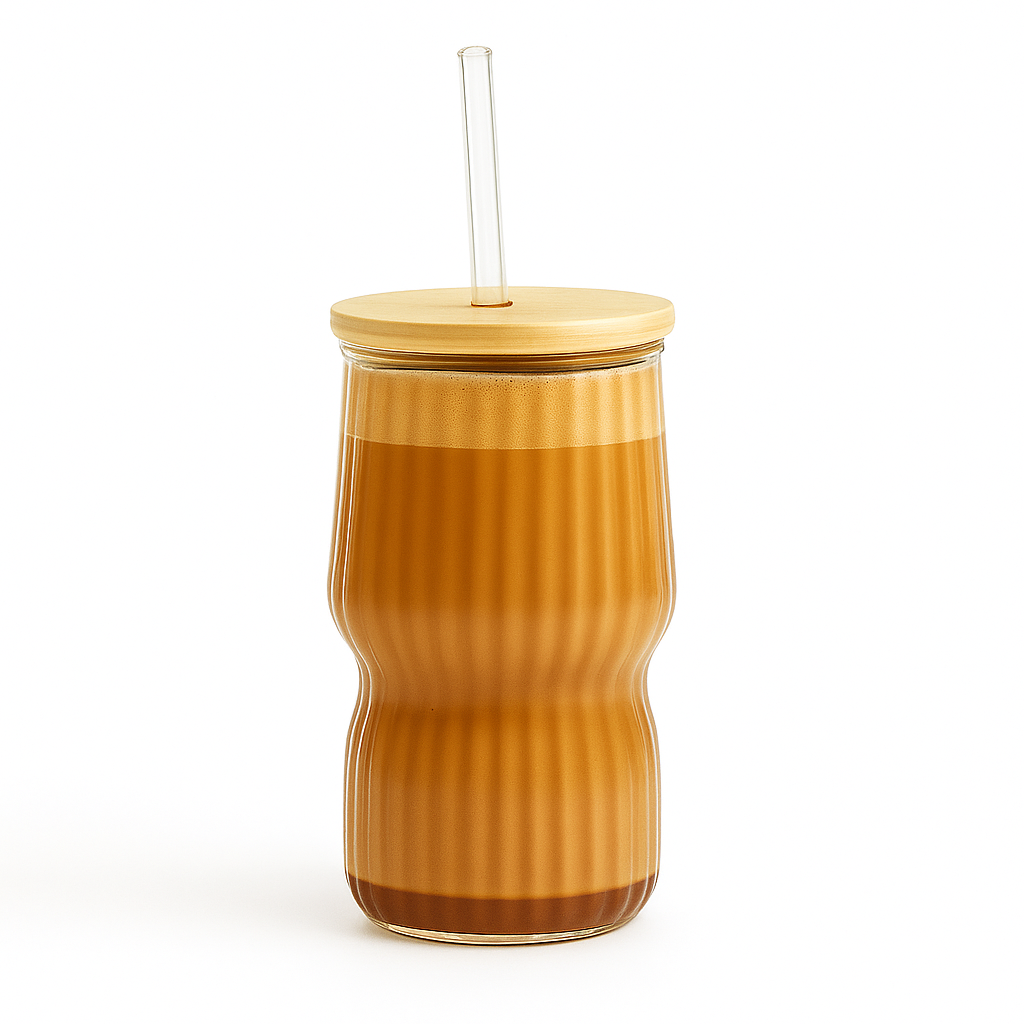 Ice Tea Glass –  with Lid & Straw